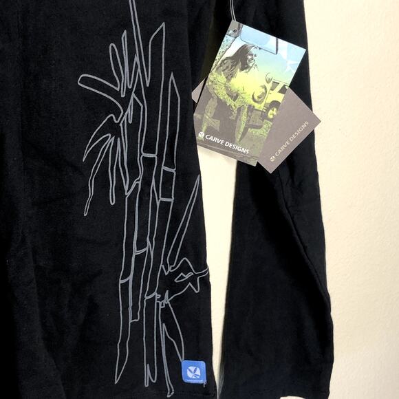 NWT Carve Designs Black Long Sleeve Bamboo XS Zip Up - Picture 3 of 9